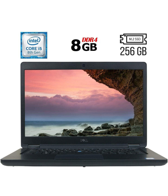 Ноутбук Б-класс Dell Latitude 5490 / 14&quot; (1920x1080) IPS / Intel Core i5-8250U (4 (8) ядра по 1.6 - 3.4 GHz) / 8 GB DDR4 / 256 GB SSD M.2 / Intel UHD Graphics 620 / WebCam / USB 3.1 / HDMI / Windows 10 лицензия - 1