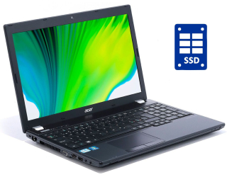 БУ Ноутбук Acer TravelMate 5760 / 15.6&quot; (1366x768) TN / Intel Core i3-2310M (2 (4) ядра по 2.1 GHz) / 8 GB DDR3 / 240 GB SSD / Intel HD Graphics 3000 / WebCam / Win 10 Pro из Европы в Харькове