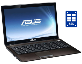 БУ Ноутбук Asus K53E / 15.6&quot; (1366x768) TN / Intel Core i3-2330M (2 (4) ядра по 2.2 GHz) / 8 GB DDR3 / 240 GB SSD / Intel HD Graphics 3000 / WebCam / DVD-ROM / Win 10 Pro  из Европы в Харькове